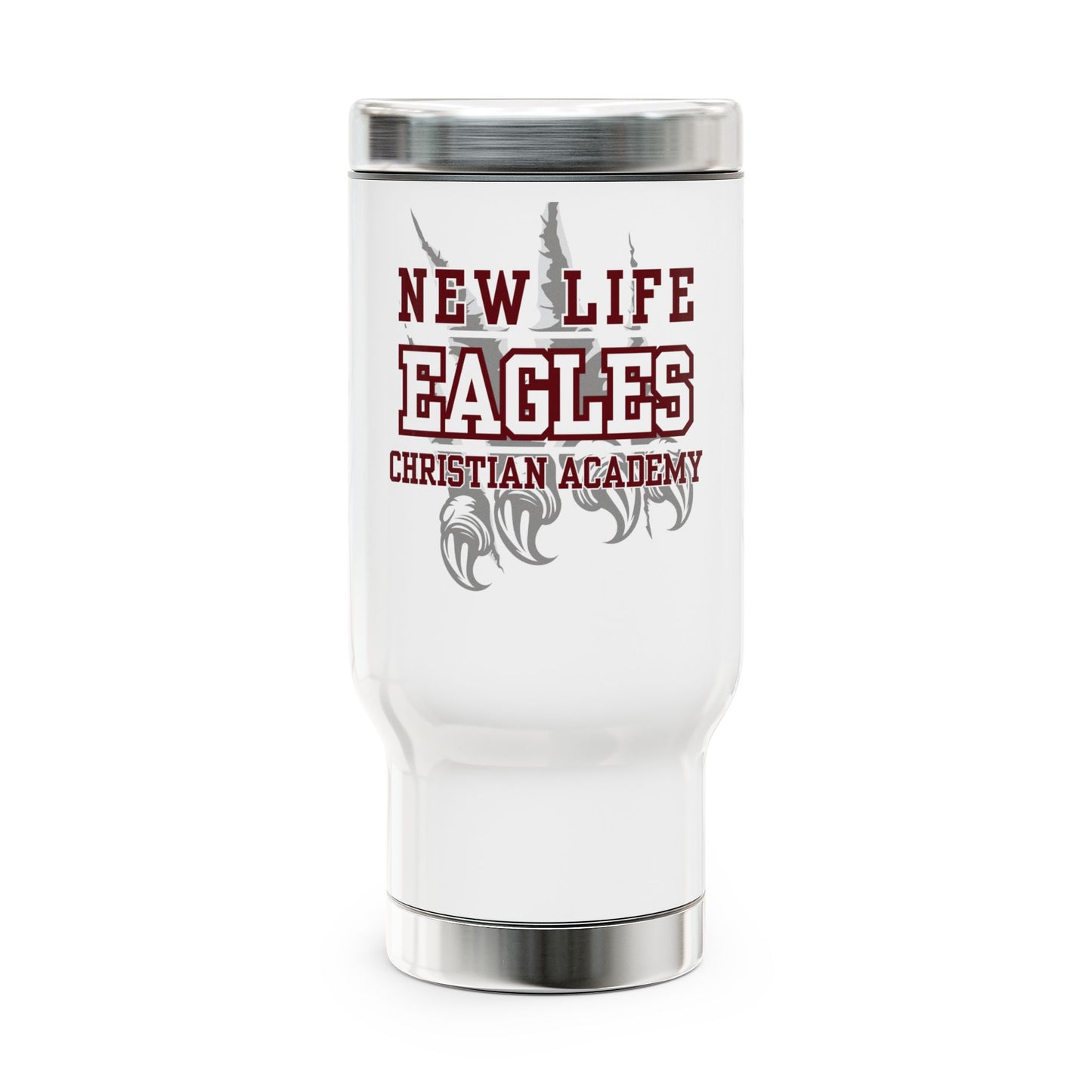 New Life Eagles Stainless Steel Travel Mug | Christian Academy Gift, Coffee Cup, Personalized Travel Mug, Durable Drinkware