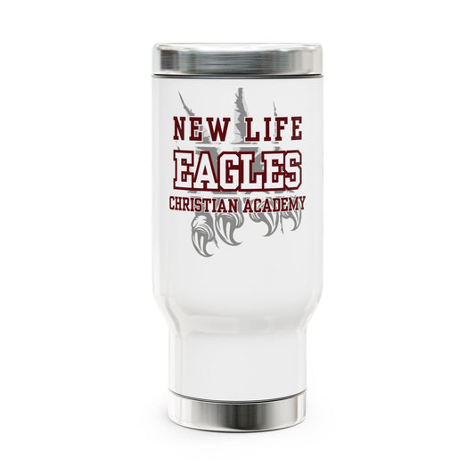 New Life Eagles Stainless Steel Travel Mug | Christian Academy Gift, Coffee Cup, Personalized Travel Mug, Durable Drinkware